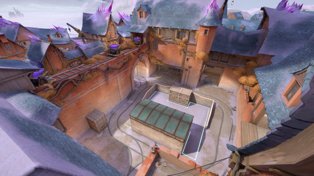 Corrode B site defense view in VALORANT