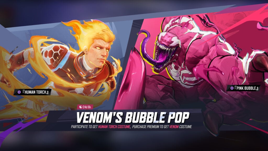 Marvel Rivals Venom's Bubble Pop Future Foundation Human Torch Pink Venom skin
