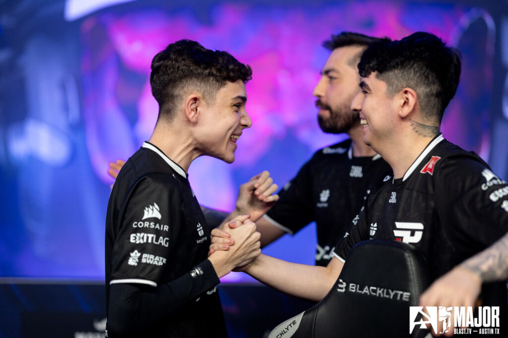 It’s a photo of the Counter-Strike 2 esports players from the team paiN Gaming during the tournament BLAST.tv Austin Major 2025.