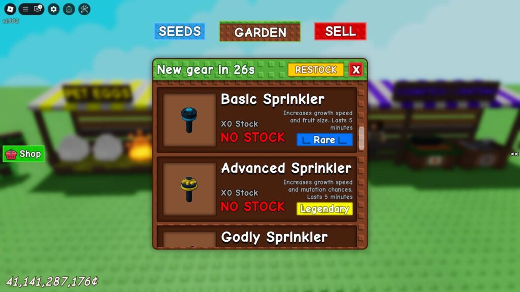 All items for the sprinkler method