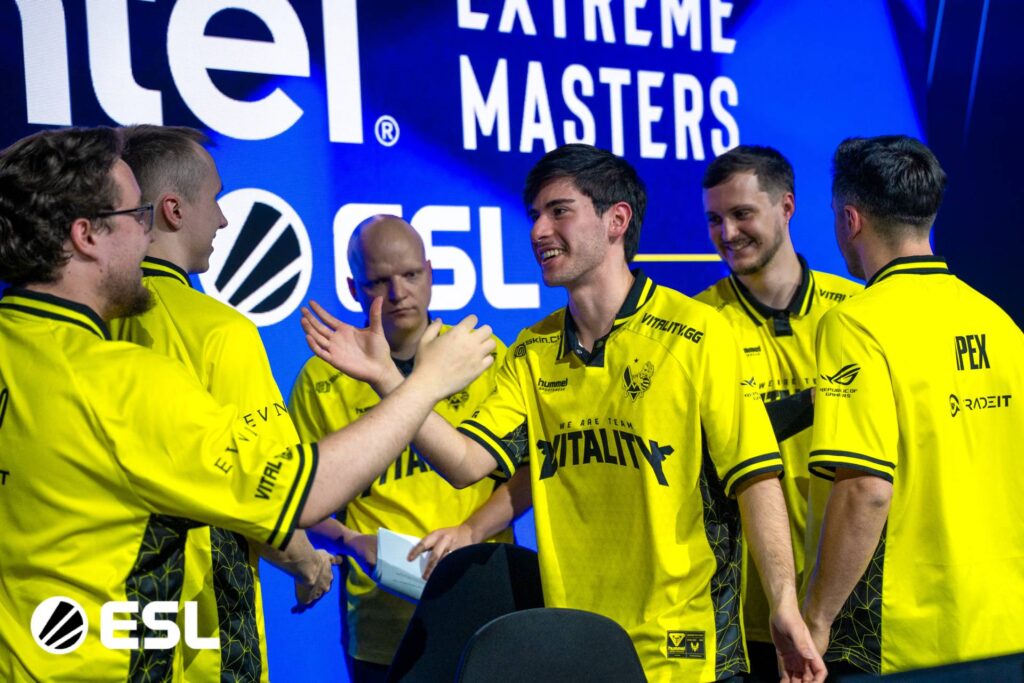 It’s a photo of the CS2 Team Vitality at the esports event IEM Dallas 2025.