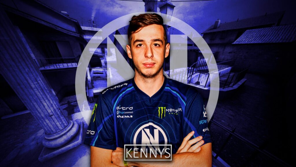 EnVyUs kennyS and the DXRacer logo on his shoulder
