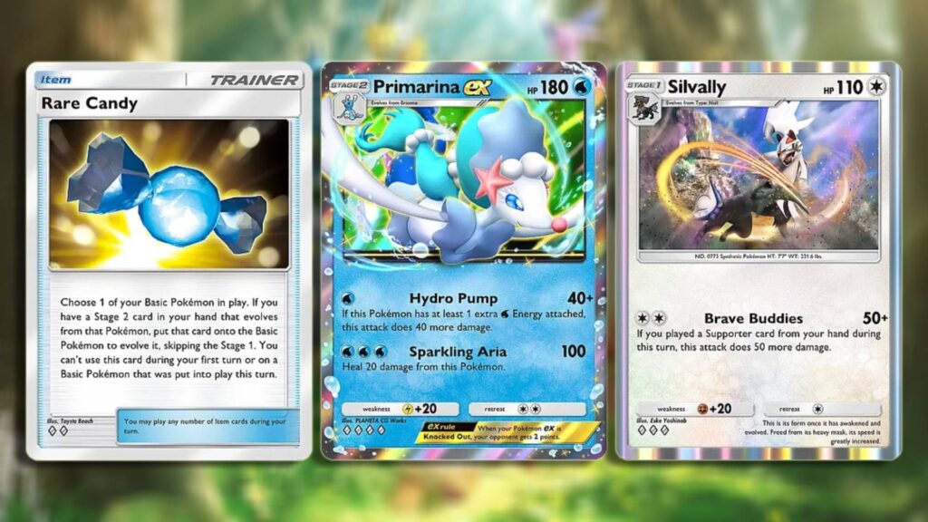 Main cards for the Primarina ex deck in Pokémon TCG Pocket