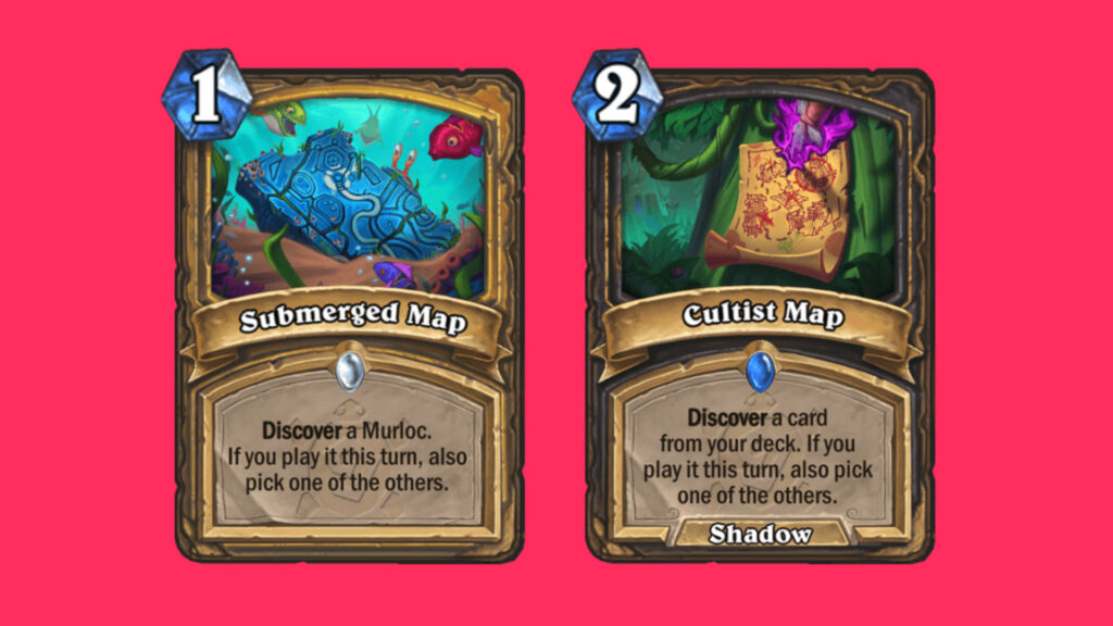 Paladin and Rogue map cards in Hearthstone 