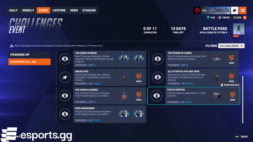 Overwatch 2 GI Joe challenges and rewards