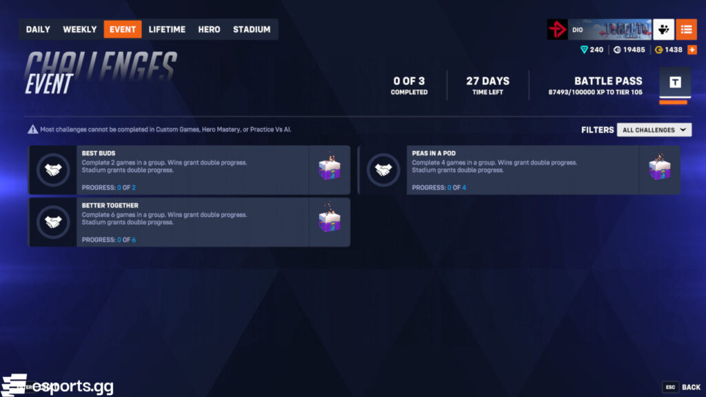 New Ow2 event challenges 