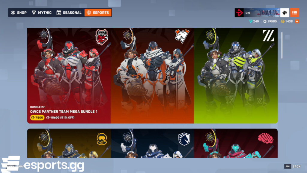 Overwatch 2 OWCS Partner Team Bundles