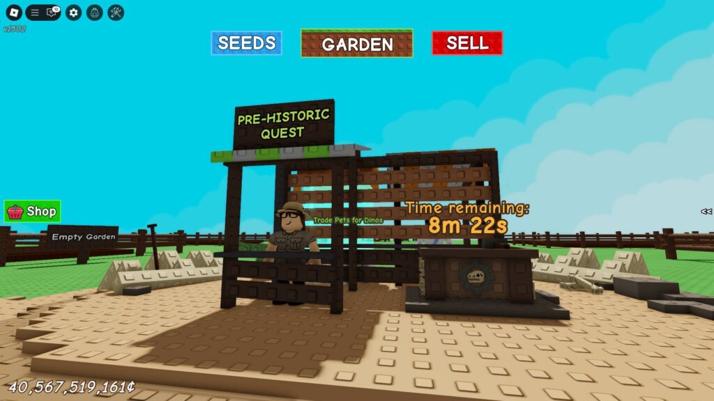 Prehistoric quest giver in Grow a Garden