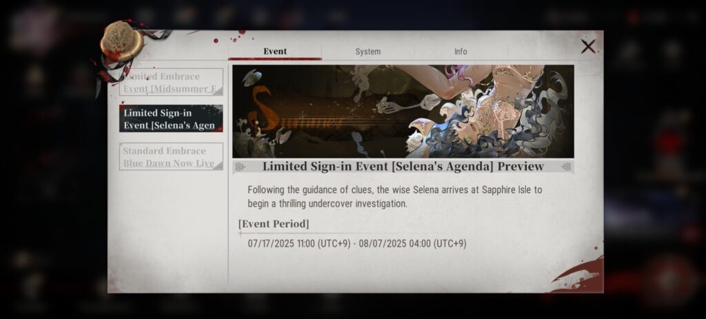 Silver and Blood - Sign-in Event Selena’s Agenda