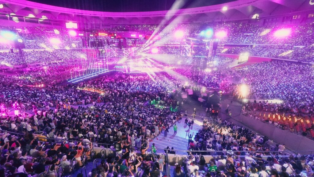 A picture showing a full stadium for La Velada V, Ibai's streamer-boxing event. 80,000 tickets were sold.