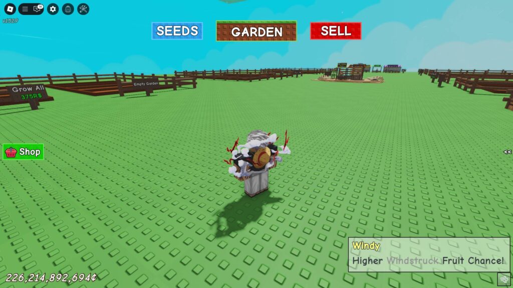 Windy weather system in Grow a Garden