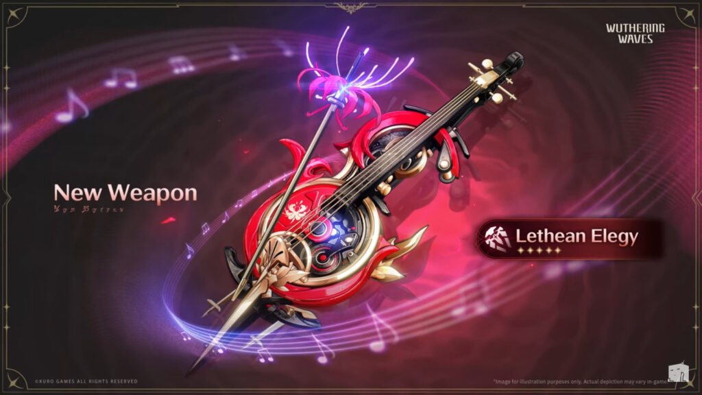 It's a poster of the Wuthering Waves weapon Lethean Elegy - it's made for the character Phrolova.