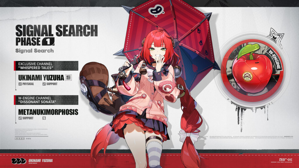 It’s the official poster of the S-Rank character in the game Zenless Zone Zero — Ukinami Yuzuha and her attributes.