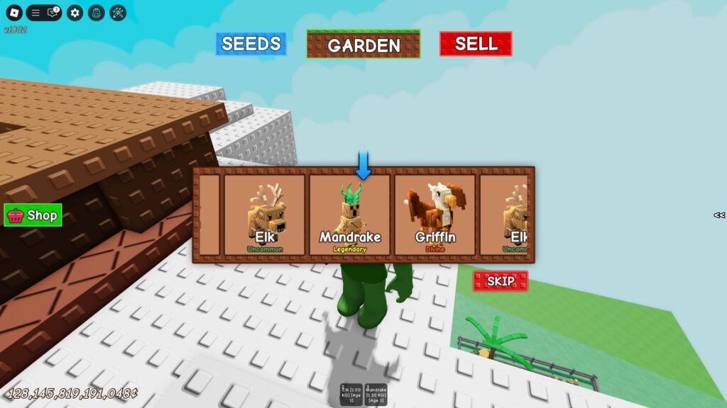 Almost pulling the Griffin in Grow a Garden