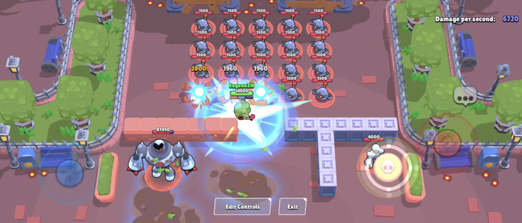 The Brawl Stars screenshot shows the Main Attack of the brawler Trunk.