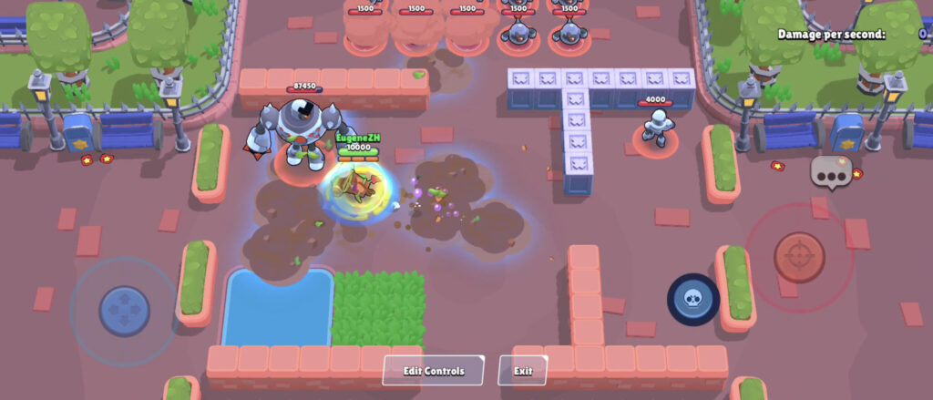 The Brawl Stars screenshot shows the Super Attack of the brawler Trunk.