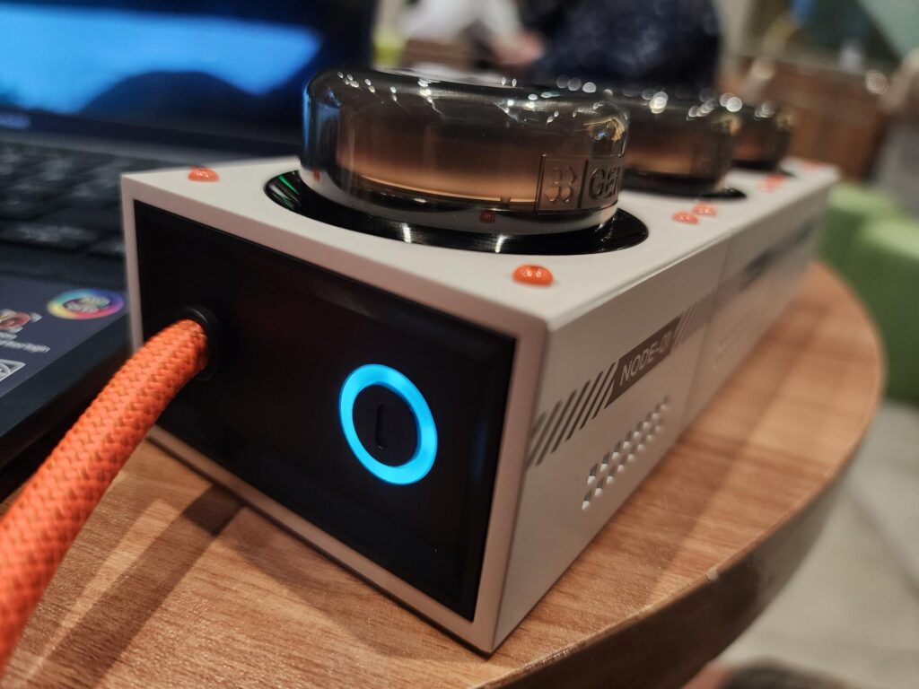 The capacitive touch button controls the Moonbase's lighting. (Photo via esports.gg)