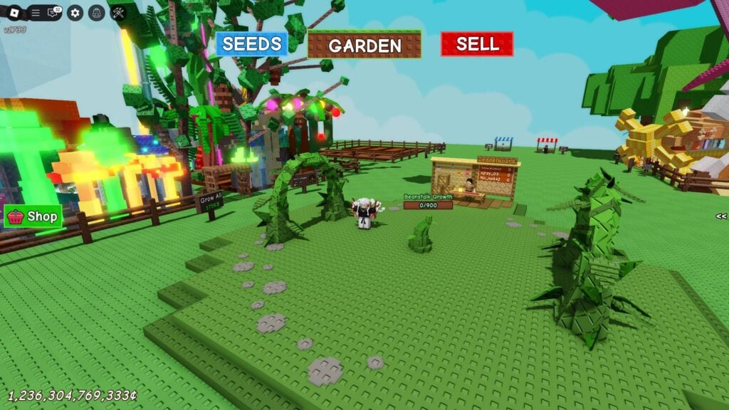 Growing the plant for the Beanstalk Event in Grow a Garden