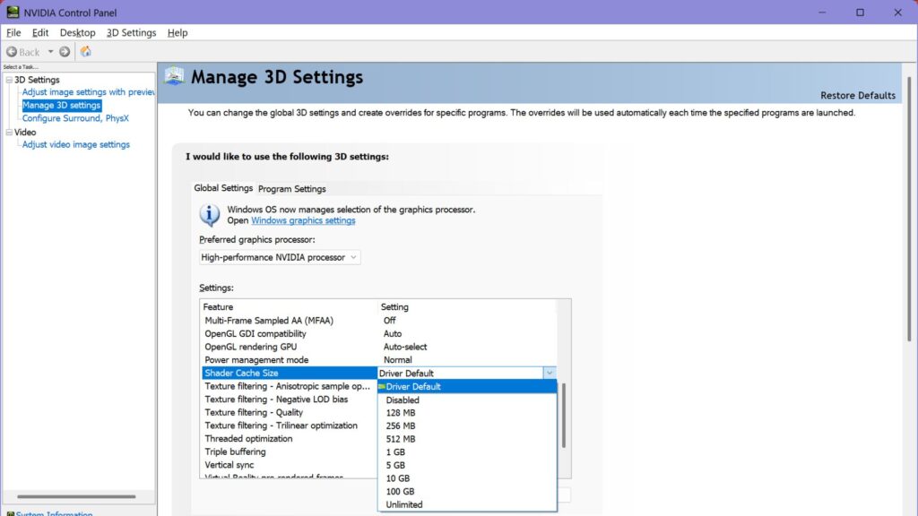 Killing Floor 3 optimization guide - Adjust GPU Shader Cache Settings