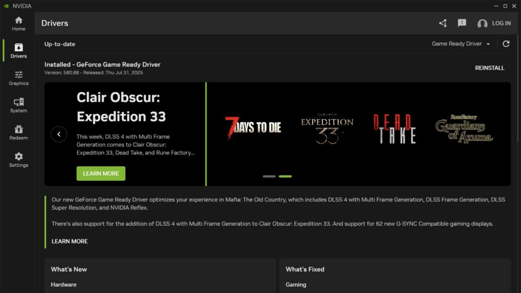 Update drivers to increase performance