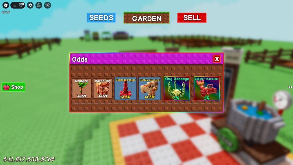 Lobster Thermidor Odds in Grow a Garden