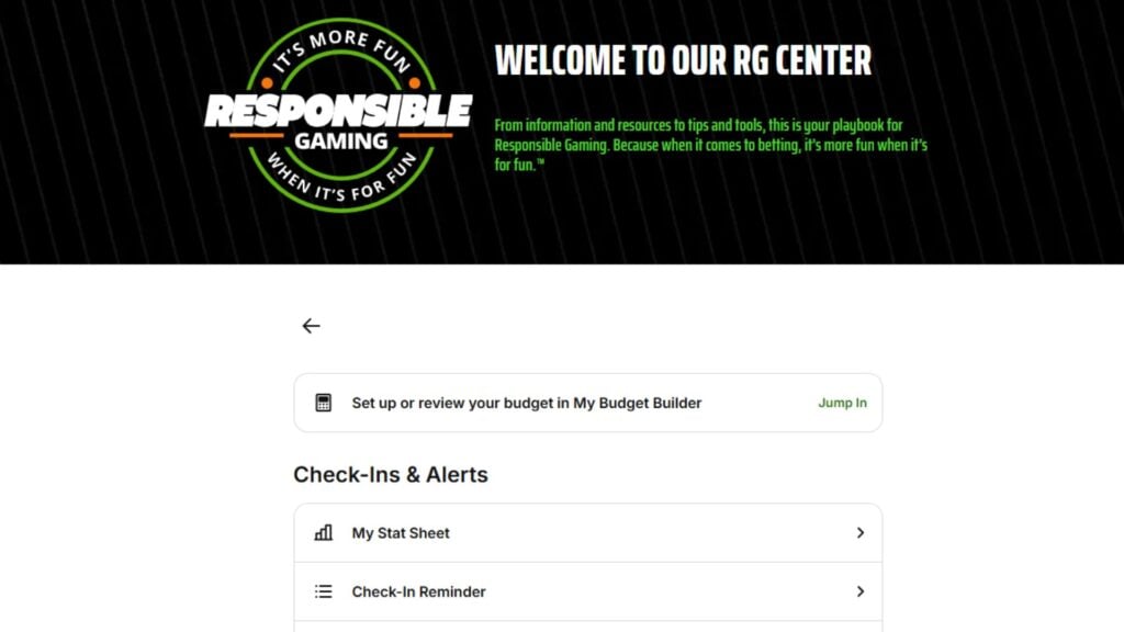 DraftKings Responsible Gambling Center