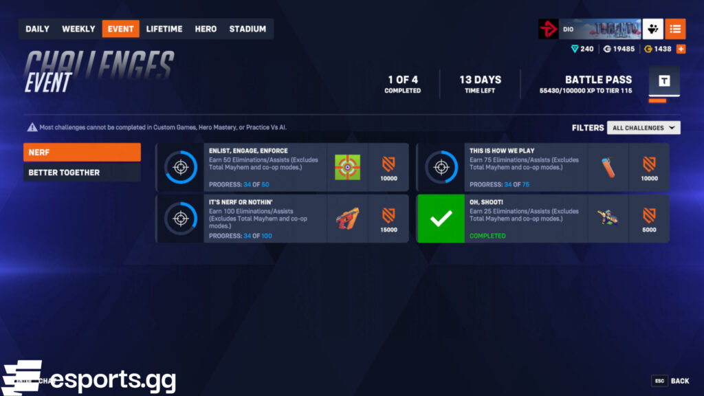 Overwatch 2 Nerf event challenges and rewards 