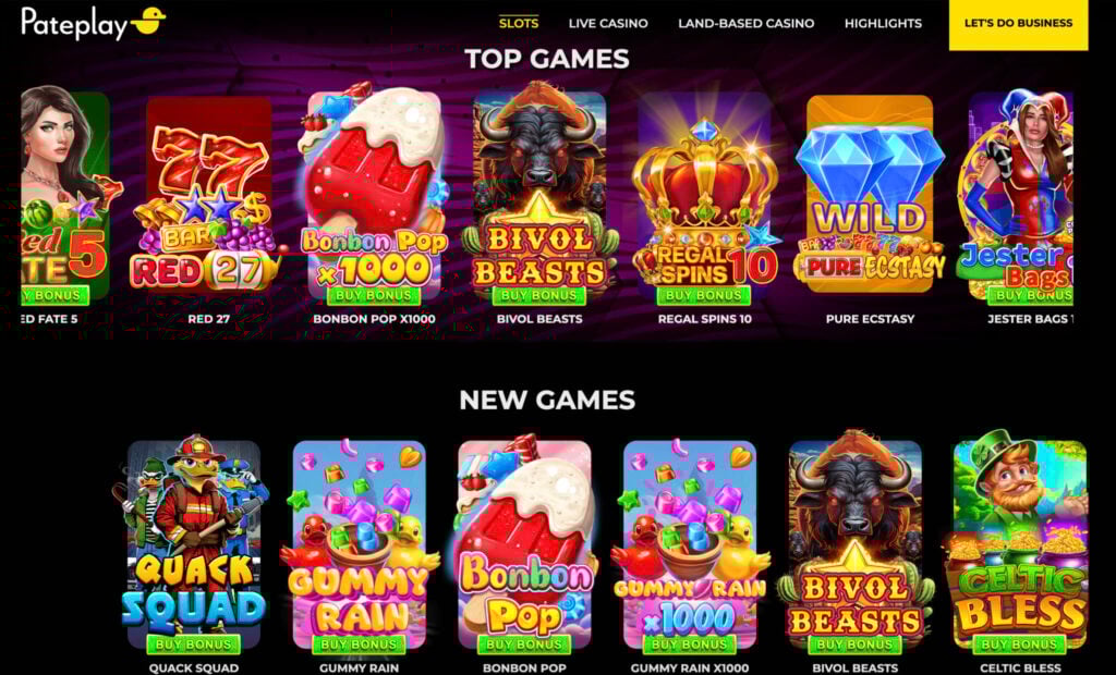 Pateplay game selection