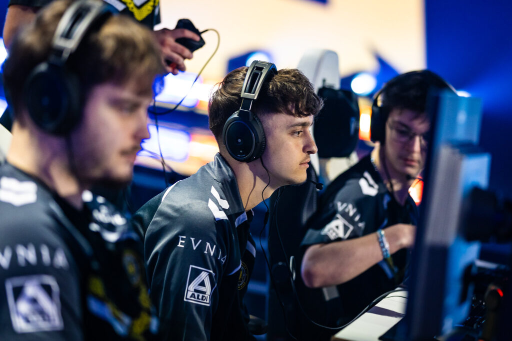 It’s a photo of Rocket League players from Team Vitality during the Esports World Cup 2025.