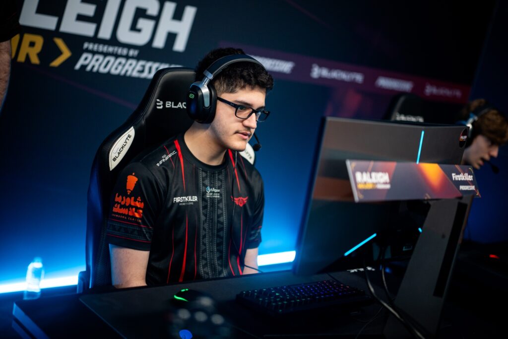 It’s a photo of the Rocket League esports player Firstkiller from The Ultimates: from the event RLCS 2025 Raleigh Major.