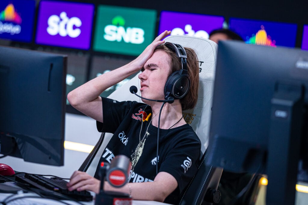 It’s a photo of the CS2 player donk from Team Spirit at the Counter-Strike 2 Esports World Cup.