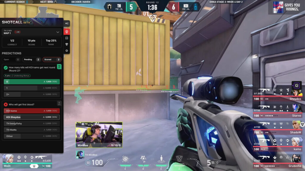Shotcall extension preview in a VALORANT match