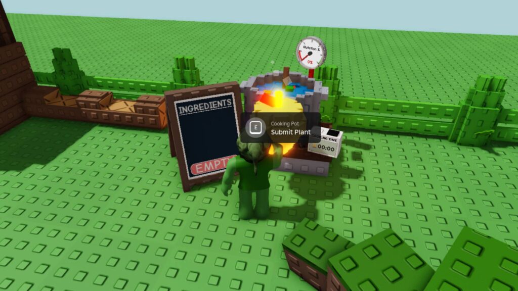 Submitting ingredients to make a cooked food in Grow a Garden