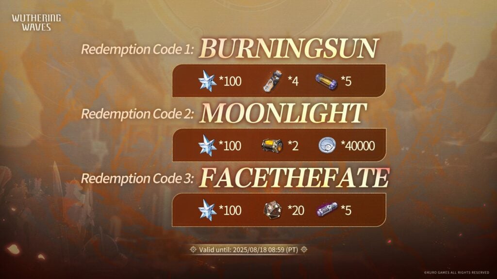 The image lists redeem codes with rewards from the WuWa 2.6 livestream - for the game Wuthering Waves.