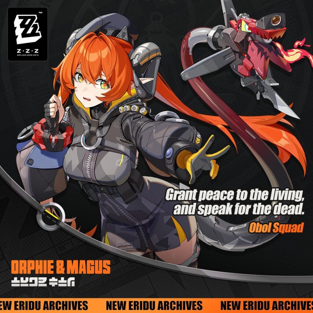 It’s the official poster of the new character in the game Zenless Zone Zero — Orphie & Magus.