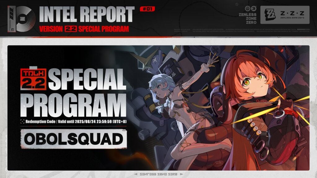 The image features a code to redeem in the game Zenless Zone Zero to obtain valuable materials.