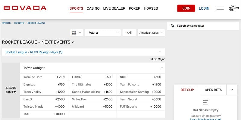 Bovada Sports US - Rocket League