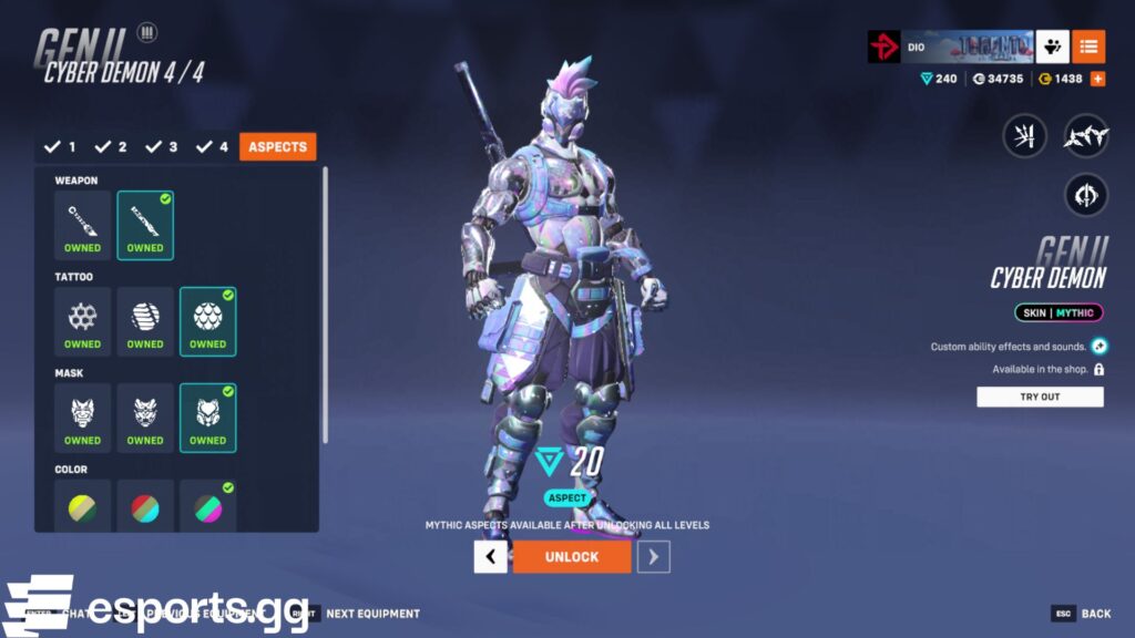 Overwatch 2 Aspects skins