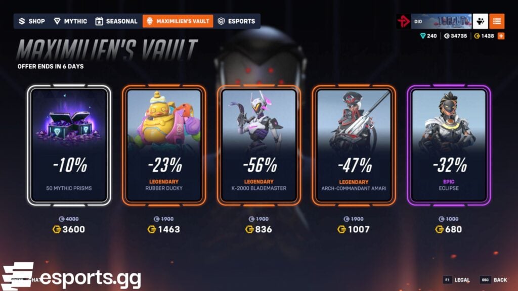 Maximilien’s Vault shop in Overwatch 2 
