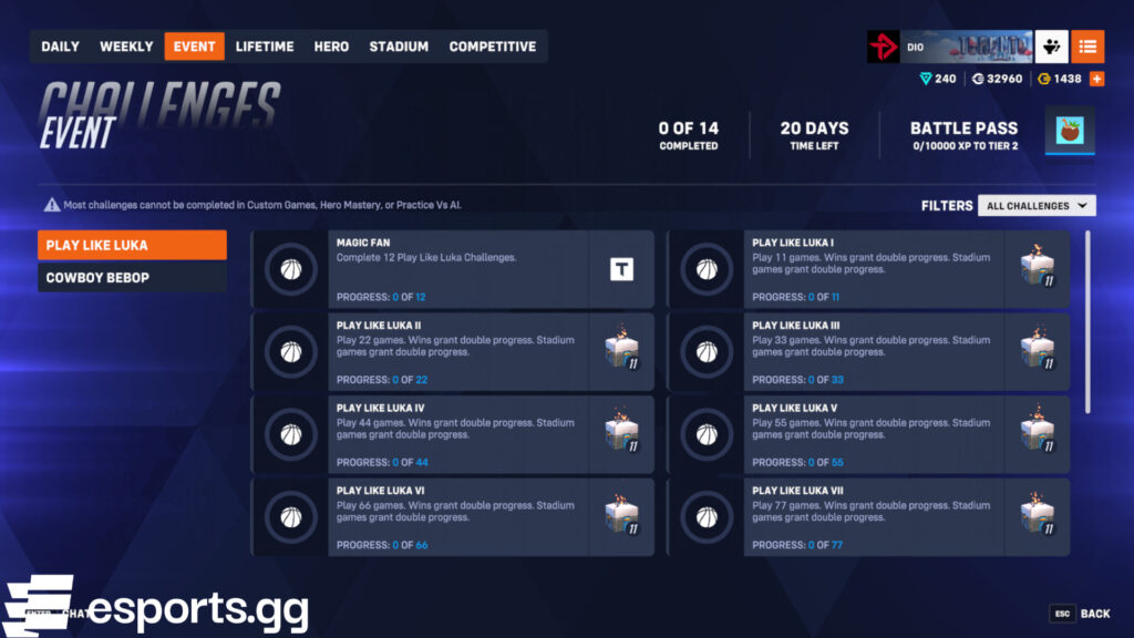 Overwatch 2 Play Like Luka challenges and rewards