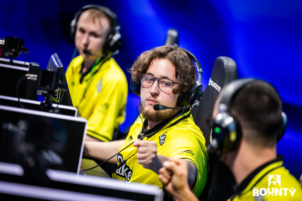 It's a photo of CS2 Team Vitality at the esports event BLAST Bounty Fall 2025.