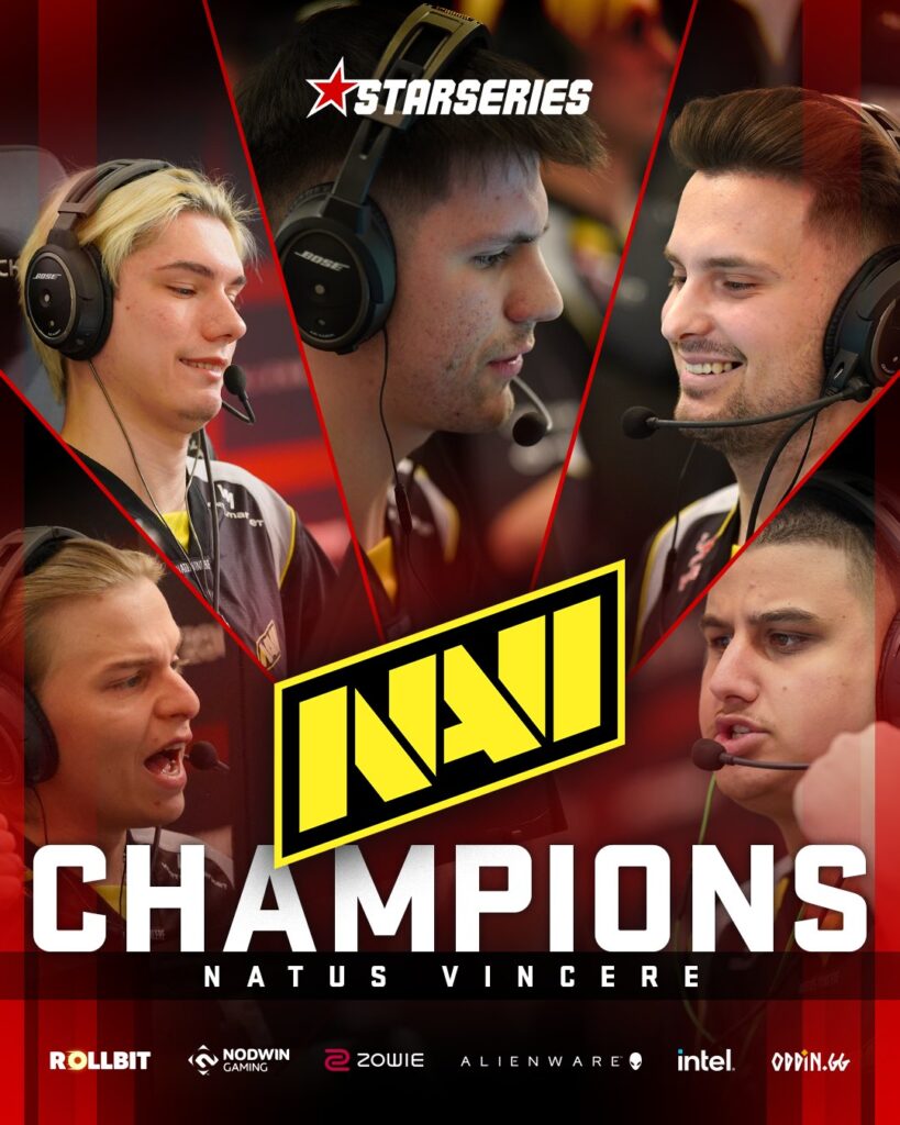 It’s the official poster of the CS2 esports team NAVI winning the tournament StarLadder StarSeries Fall 2025.