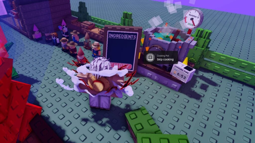 Cooking food in Grow a Garden