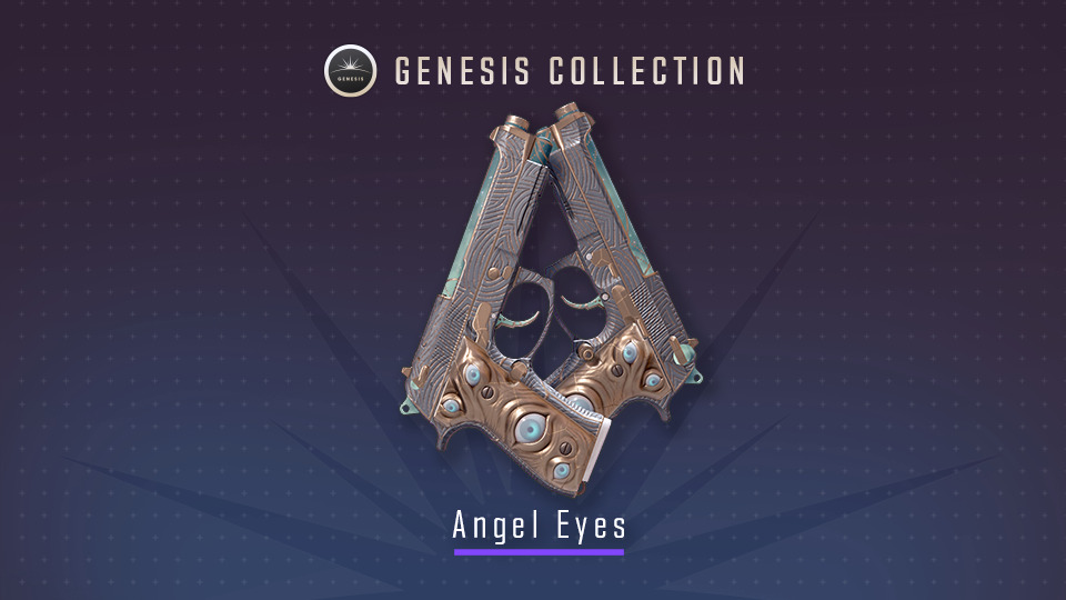 It’s the official poster for the CS2 skin Dual Berettas | Angel Eyes. It’s part of the Genesis Collection in Counter-Strike.