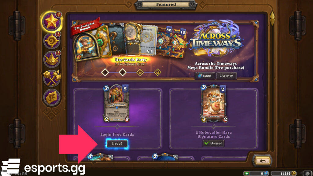 How to unlock two free Free Across the Timeways cards in Hearthstone