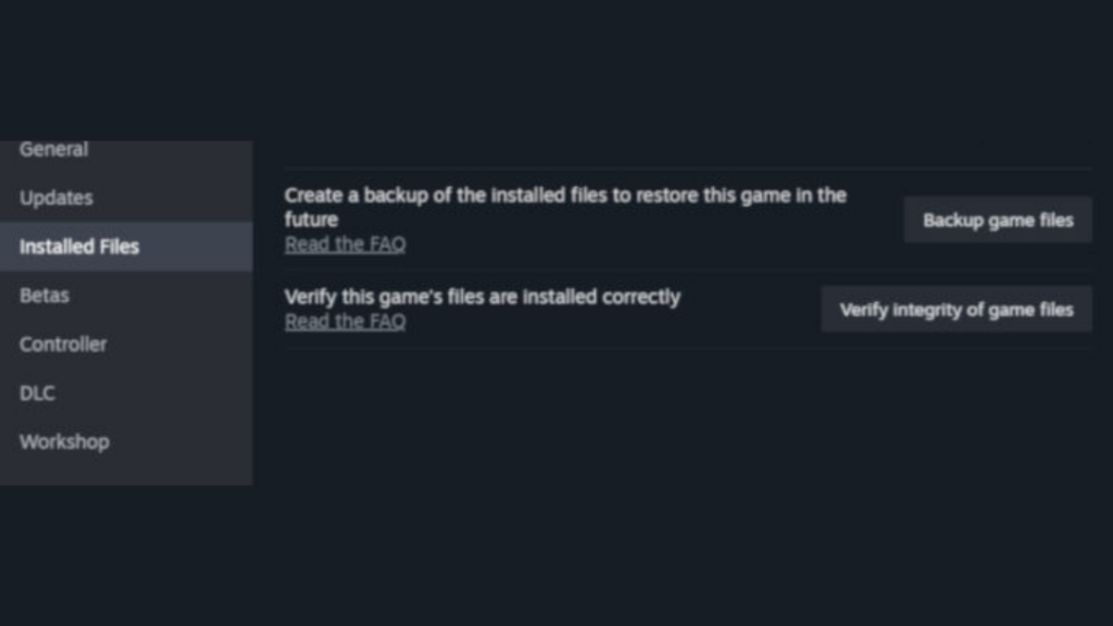 Verify the integrity of your game files