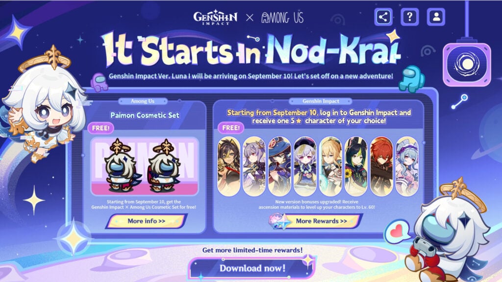 Genshin Impact Among Us Paimon