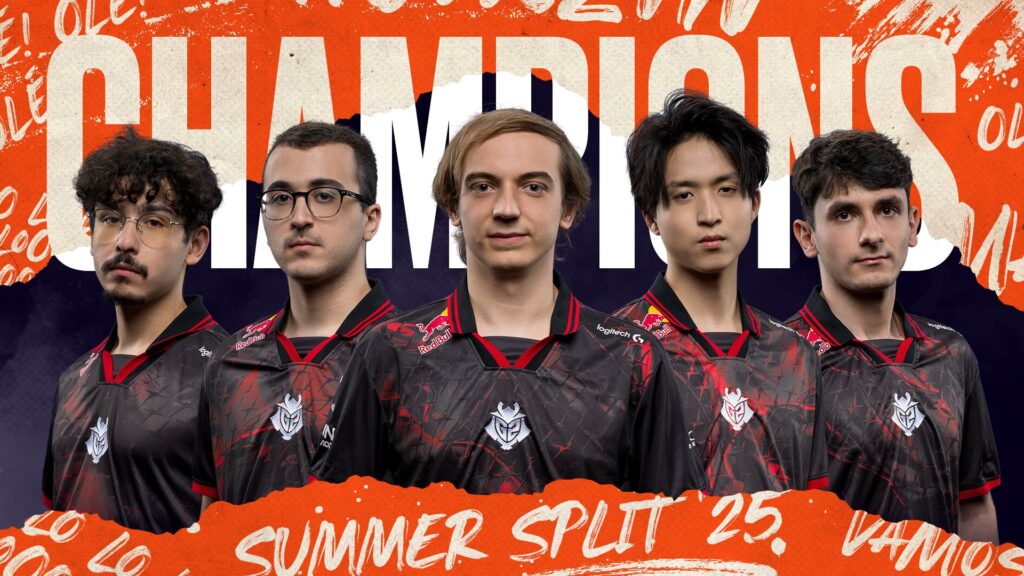 It's a poster for the LoL team G2 Esports winning the regional split LEC 2025 Summer.