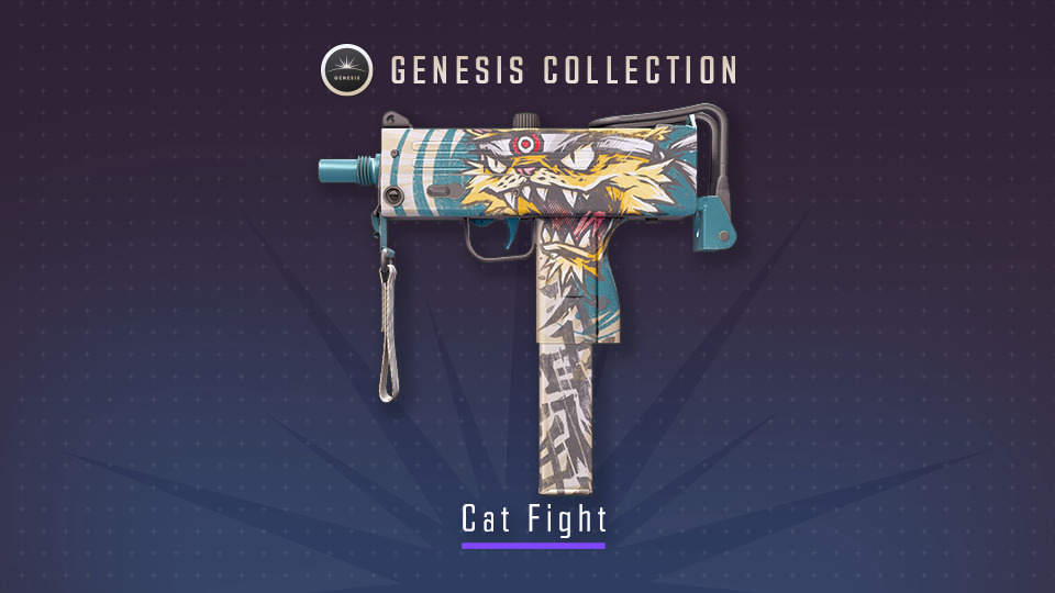 It’s the official poster for the CS2 skin MAC-10 | Cat Fight. It’s part of the Genesis Collection in Counter-Strike.