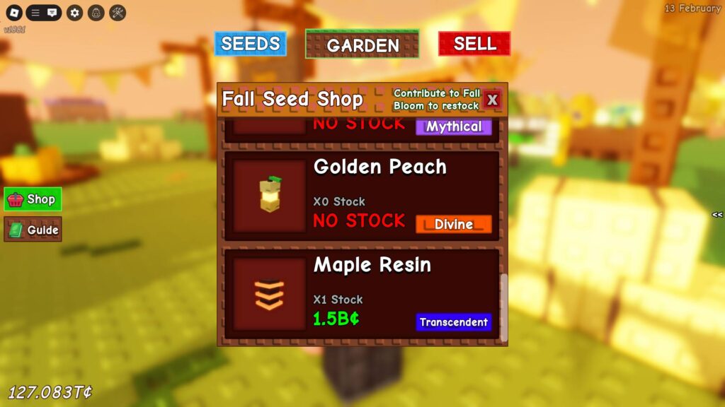 Grow a Garden's Maple Resin seed in stock
